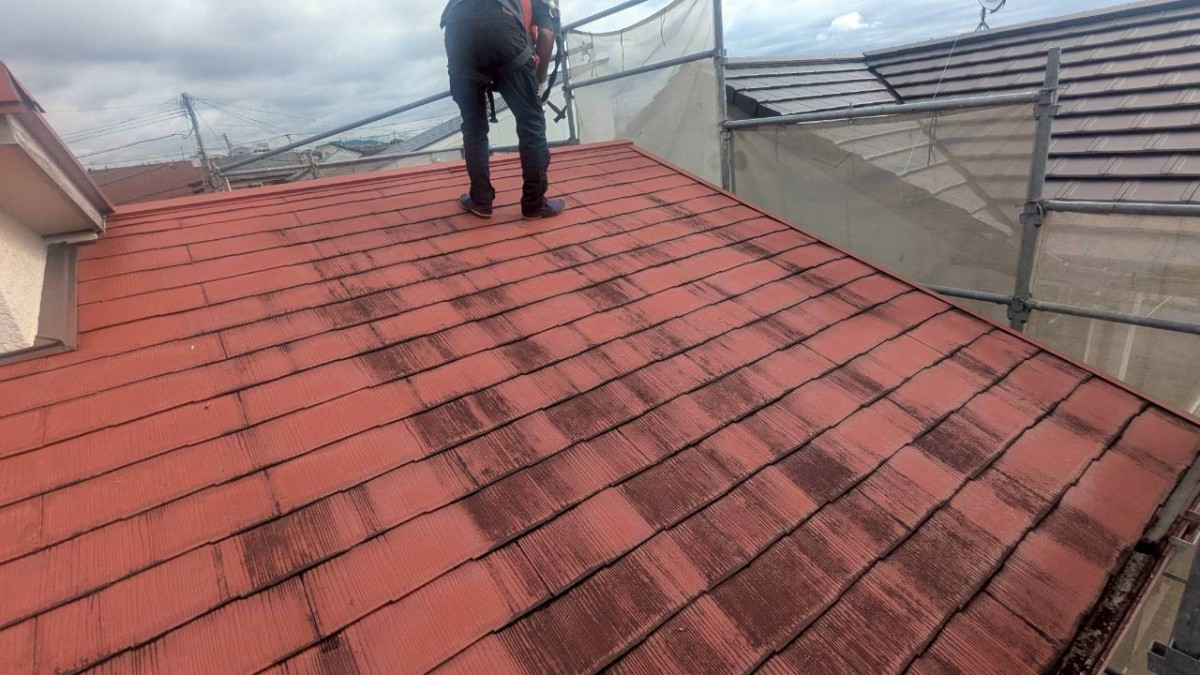 横葺き板金葺き替え