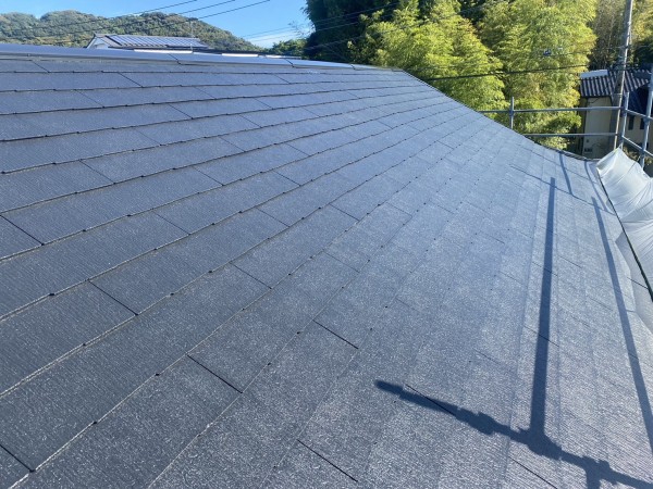 屋根雨漏り箇所特定、谷板金交換、コロニアル葺き替え、塗装